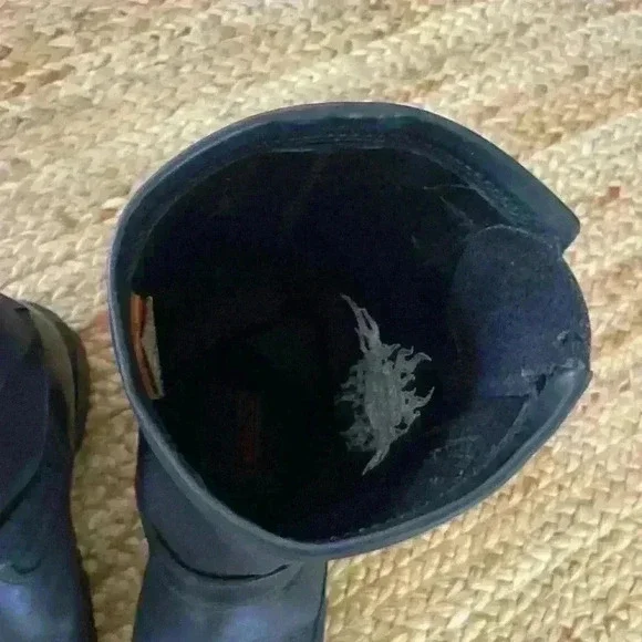 Harley Davidson Leather Embroidered Moto Boots Men’s US 9.5 EUR 42.5 - Picture 7 of 10